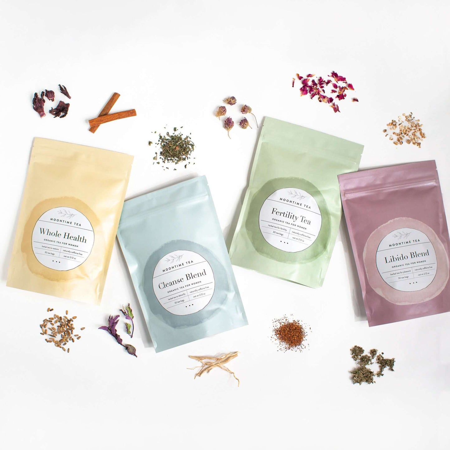 Moon Cycle Organic Tea for Hormone Balance Bundle all teas with herbs